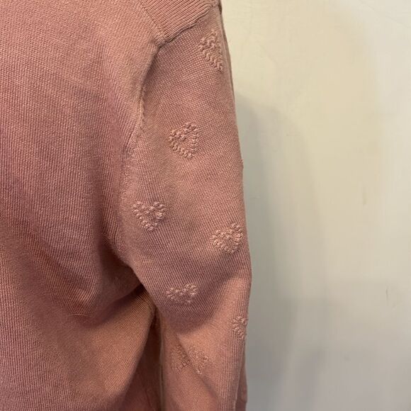 Cable & Gauge mauve long sleeve button front heart cardigan Size L New - Picture 5 of 12